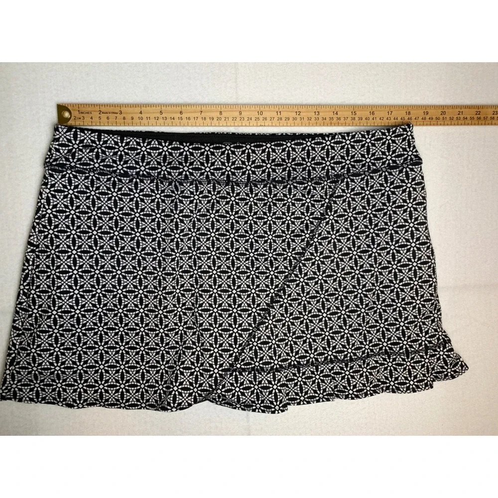 Lola Womens Black White‎ Geometric Athletic Skort Size XXL Tennis Golf Running